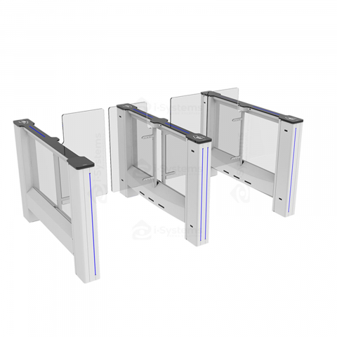 Turnichet poarta rapida glisanta speed-gate CAME Ozak PG 03 55, retractabila, aripi din sticla securizata, pasaj trecere de la 55cm [2]