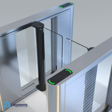 Turnichet poarta batanta speed gate TANSA Vision Touch, motor BLDC 24V, aripi sticla securizata, control acces enterprise [7]