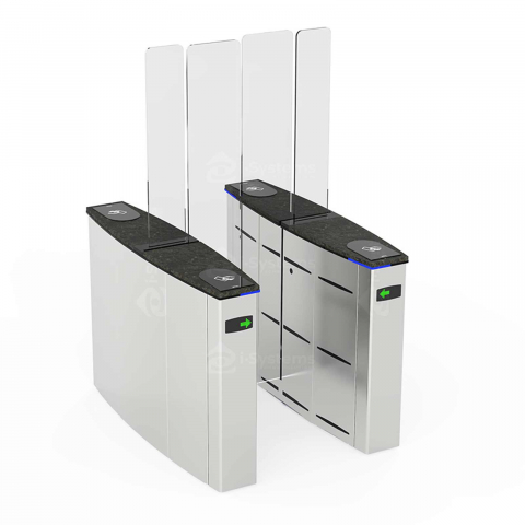 Turnichet poarta rapida glisanta speed-gate CAME Ozak SG 55, retractabila, unitate centrala, aripi din sticla securizata [3]