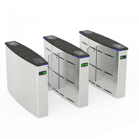 Turnichet poarta rapida glisanta speed-gate CAME Ozak SG 55, retractabila, unitate centrala, aripi din sticla securizata [2]