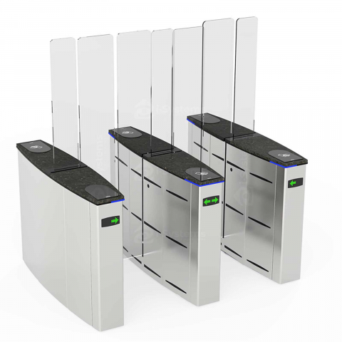 Turnicheti si Porti Acces - Turnichet poarta rapida glisanta speed-gate CAME Ozak SG 55, retractabila, unitate centrala, aripi din sticla securizata