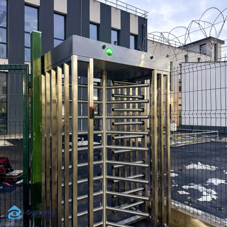 Turnichet vertical full-height TANSA LTF 113, 3 brate 120°, inox AISI 304/316, bidirectional, fail-safe, pasaj 560 mm, MCBF 5.000.000, ~20 persoane/min [7]