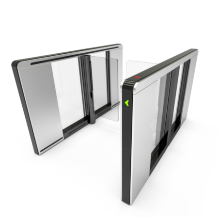 Porti Rapide Speed-Gate - Turnichet poarta batanta speed gate TANSA Vision EDGE, MCBF 10 mil. Cicluri, 0.7sec deschidere, motor BLDC 24V, aripi 10mm sticla securizata