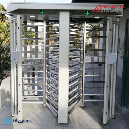 Turnichet vertical full-height TRS 372 Automatic Systems, 3 brate 120°, dublu pasaj 2×640 mm, MCBF 3.000.000 cicluri, IP43 [2]