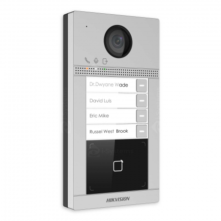 Videointerfon de exterior IP WiFi Hikvision DS-KV8413-WME1/S, aparent, 4 familii, IR 3m [2]