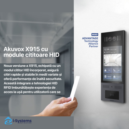 Akuvox X915S Videointerfon IP 8” Android, SIP, EM/Mifare, HID Prox, HID iClass, control acces premium pentru cladiri rezidentiale si comerciale [3]
