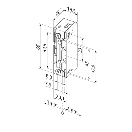 Yala electromagnetica ASSA ABLOY effeff 118.13 A71, fail-locked, 12–24V AC/DC, FaFix®, DIN universal, profil ingust [1]