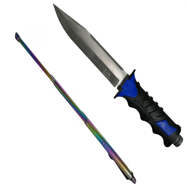 Set Cutit / Baioneta, Survival Camper, 35 cm si baston telescopic rainbow [1]