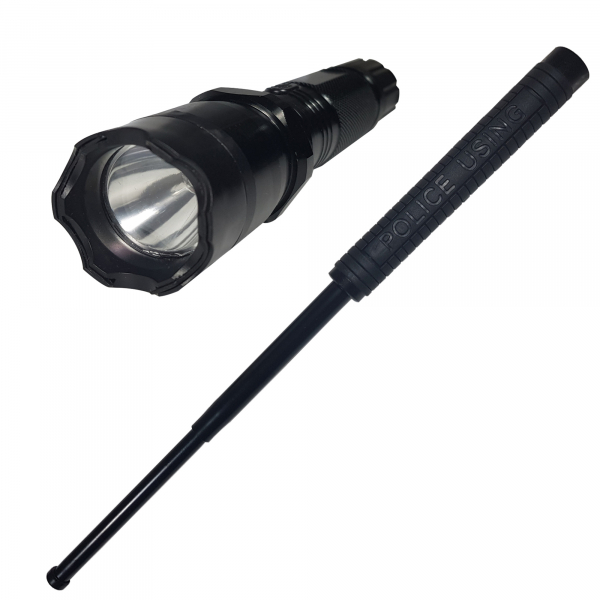 Lanterna cu electrosoc cu acumulator, LED, baston Police inclus [1]