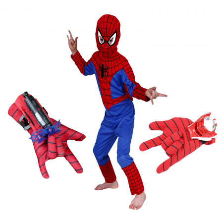 Set costum Spiderman, manusa cu ventuze si manusa cu discuri [0]