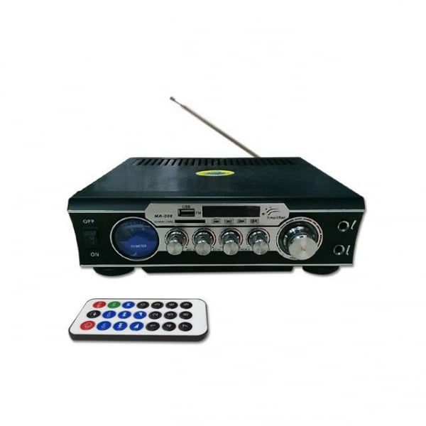 Amplificator digital, tip Statie, 2x30 W, telecomanda, USB-SD, 2 intrari microfon [1]