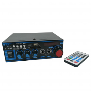 Amplificator bluetooth digital, tip Statie, 2 x 30 W, intrari USB-SD, doua intrari microfon [0]