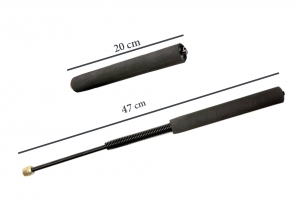 Set baston telescopic flexibil negru 47 cm + box argintiu 0.5 cm grosime [3]