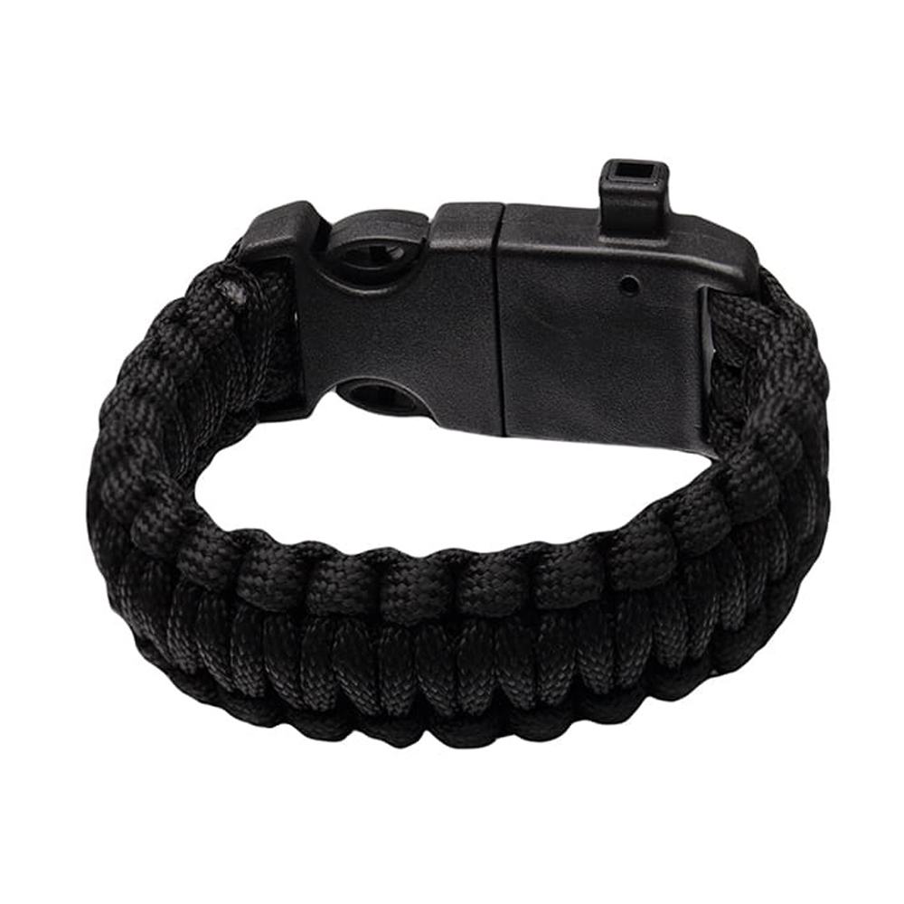 Bratara de supravietuire in paracord verde militar 5 in 1, cutit