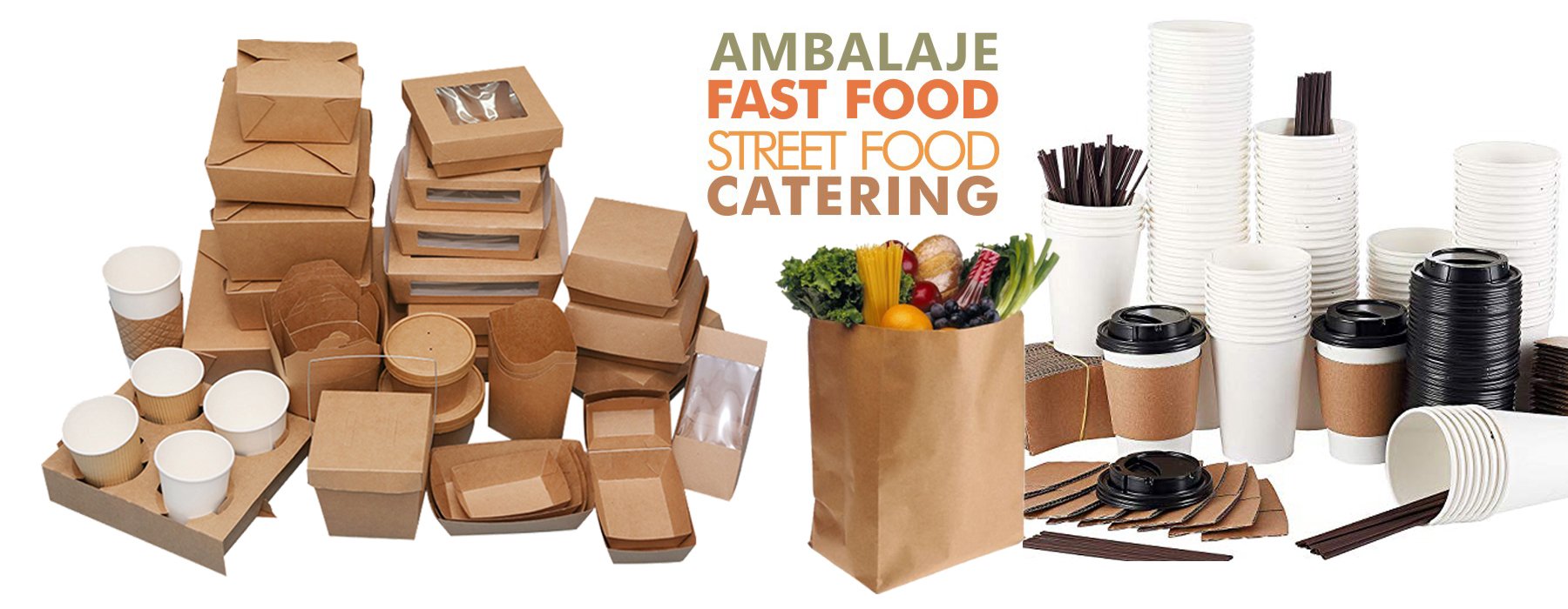 Pahare carton kraft, barcute carton kraft, boluri carton kraft, cutii burger carton cu capac