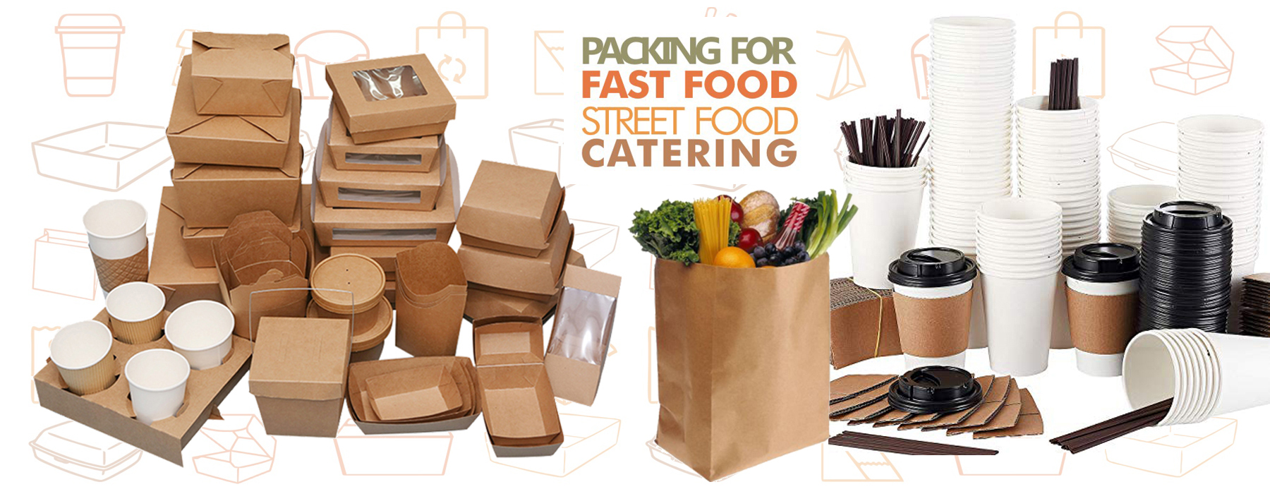 Kraft paper cups, kraft paper boats, kraft cardboard bowls, cardboard burger boxes