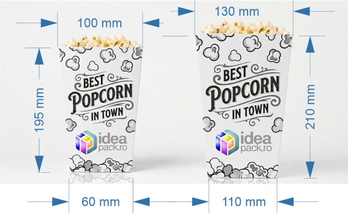 Cutii carton popcorn, doua dimensiuni, 1.2 litri si 3 litri [2]