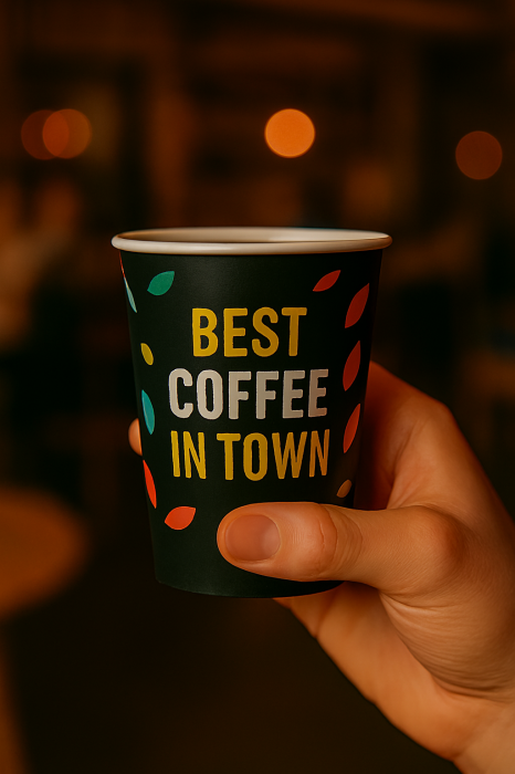 Pahare carton personalizate de la 5.000 buc., calitate superioara, finisaj MAT, PRET MAI MIC, livrare 5-9 zile lucratoare [2]