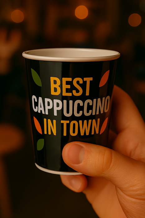 Pahare carton personalizate de la 500 buc., PREMIUM, finisaj lucios, livrare rapida. [5]