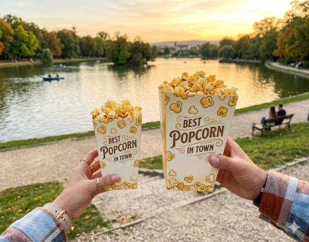 Produse - Cutii carton popcorn, doua dimensiuni, 1.2 litri si 3 litri