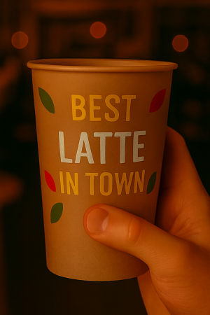 DE LA 500 BUCATI, LIVRARE RAPIDA - Pahare carton personalizate de la 500 buc.