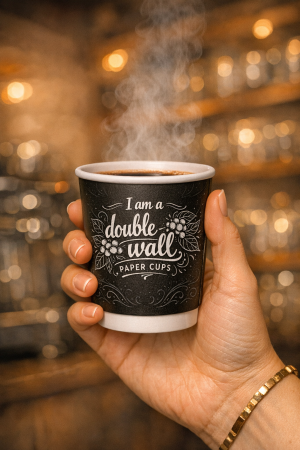 PERETE DUBLU - Pahare PERETE DUBLU personalizate de la 20.000 buc., carton calitate superioara, finisaj MAT