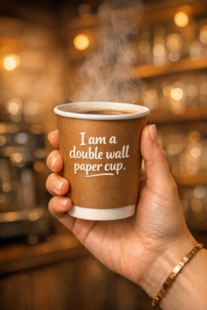 PERETE DUBLU - Pahare PERETE DUBLU personalizate de la 20.000 buc., carton calitate superioara, finisaj MAT