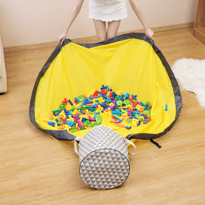 Covor de joaca LEGO si cos organizator jucarii - ROZ [6]