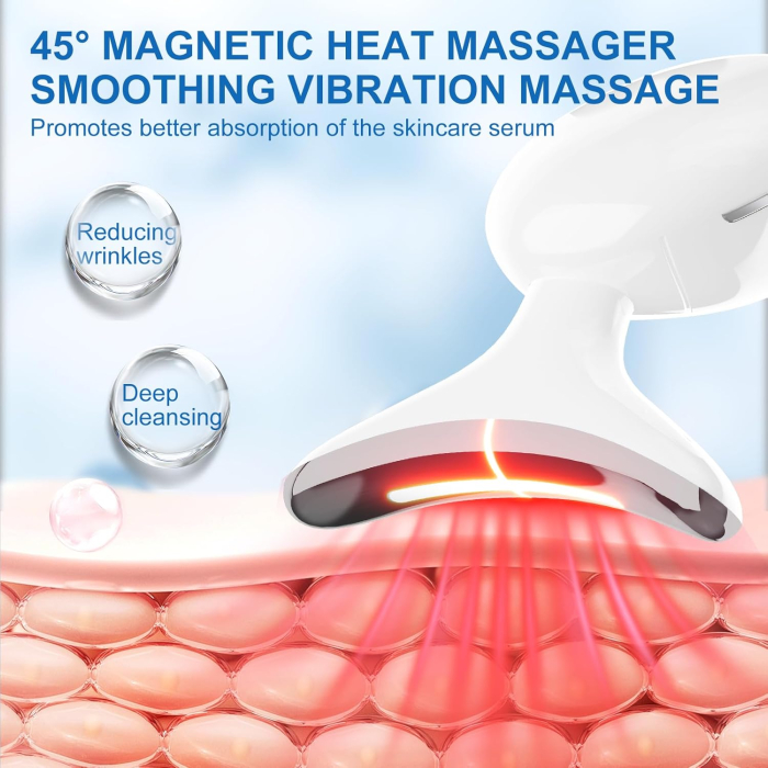Aparat masaj facial multifunctional 7 in 1, ingrijire fata/gat, reincarcabil USB, reduce ridurile, 3 moduri masaj, lifting facial anti-aging, vibratii, lifting, terapie cu lumina LED 7 culori [5]