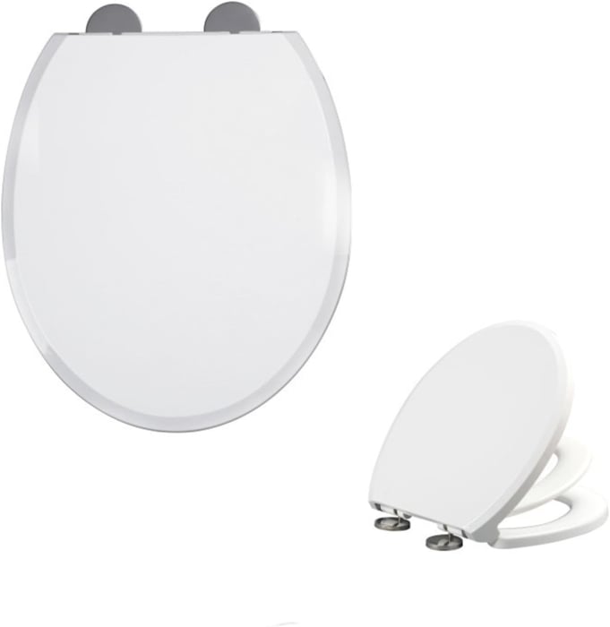Capac WC cu reductie 2 in 1, GABOS, capac de toaleta pentru baie pentru copii si adulti, cu balamale metalice, cu inchidere lenta, plastic rezistent, cu prindere magnetica, usor de instalat si curatat [2]