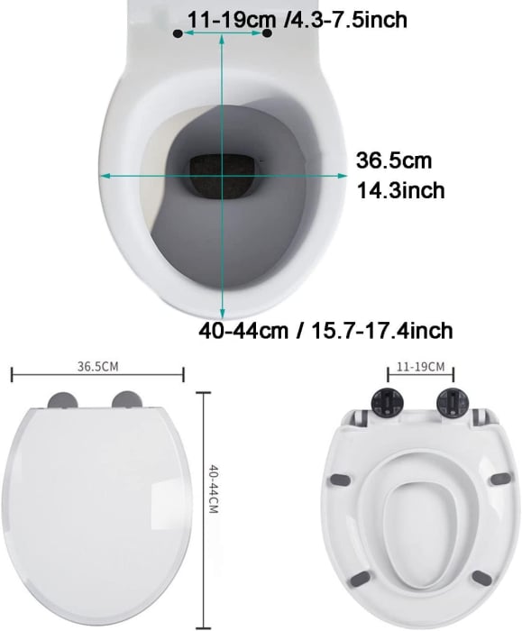 Capac WC cu reductie 2 in 1, GABOS, capac de toaleta pentru baie pentru copii si adulti, cu balamale metalice, cu inchidere lenta, plastic rezistent, cu prindere magnetica, usor de instalat si curatat [5]