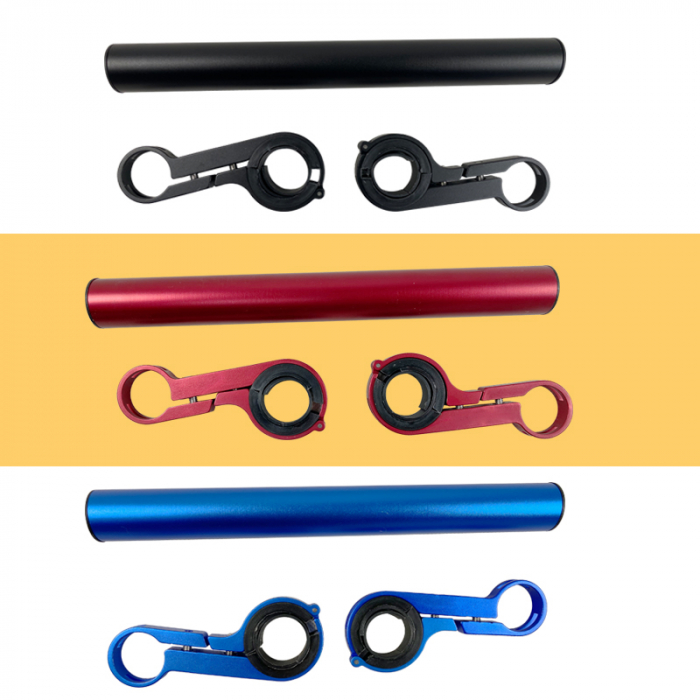 Extensie bara ghidon pentru trotineta electrica, scuter, suport telefon, pedometru, claxon, 20 cm, albastru [6]