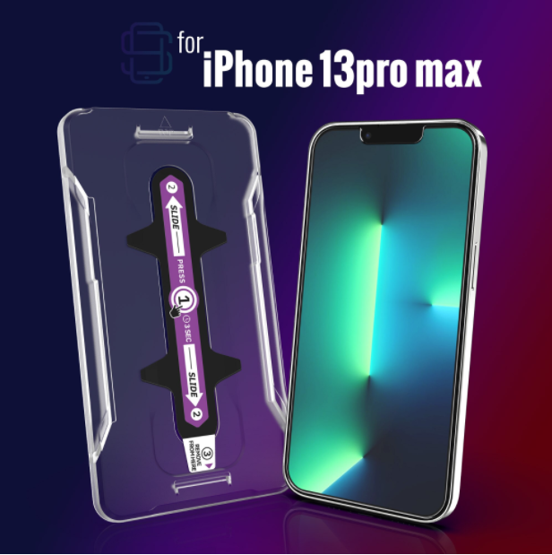 Folie sticla iPhone 13 Pro, set 2 buc, DefenSlim, instalare usoara cu dispozitiv de potrivire automata, Easy Install Kit patentat [3]