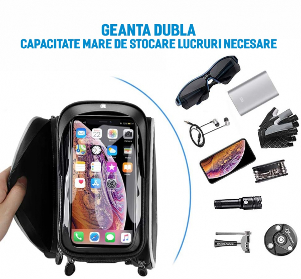 Geanta dubla bicicleta cadru, verde [3]