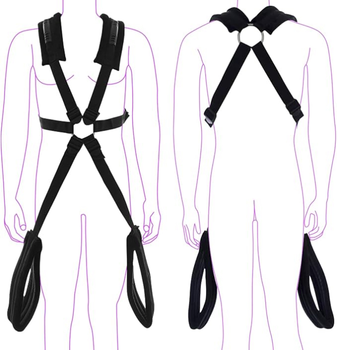 Ham erotic BDSM, jucarii sexuale pentru cupluri, marime universala, cu masca dantelata, panglica satinata de ochi, lenjerie din plasa elastica incluse [4]