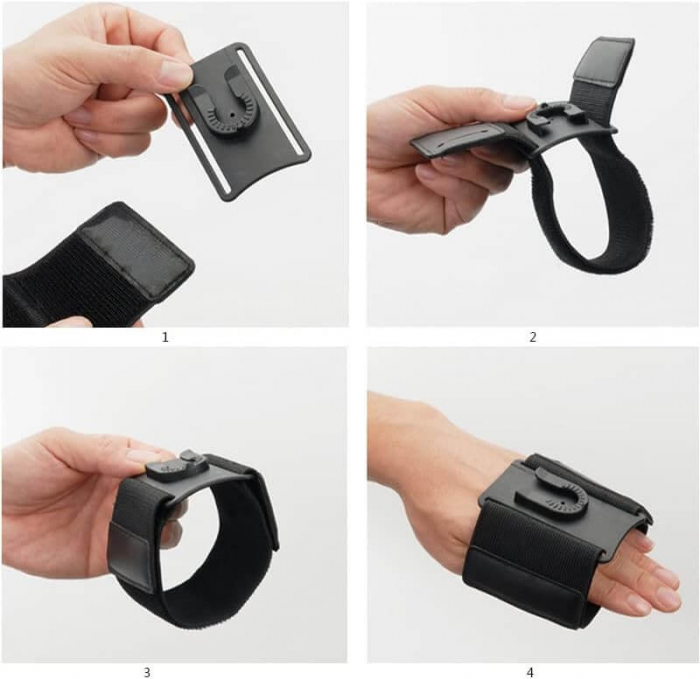 Husa banderola telefon de brat pentru alergat, cu prindere pe inchietura mainii, pentru sala, plimbari, yoga, cu buzunar chei, casti, negru [5]