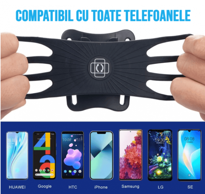 Husa banderola telefon de brat pentru alergat, cu prindere pe inchietura mainii, pentru sala, plimbari, yoga, cu buzunar chei, casti, negru [4]