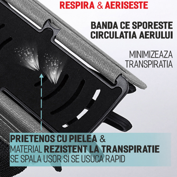 Husa Banderola pentru brat / mana cu 360° rotire si cu acces usor la ecran, pentru alergat, sala, bicicleta, drumetii, Negru [5]