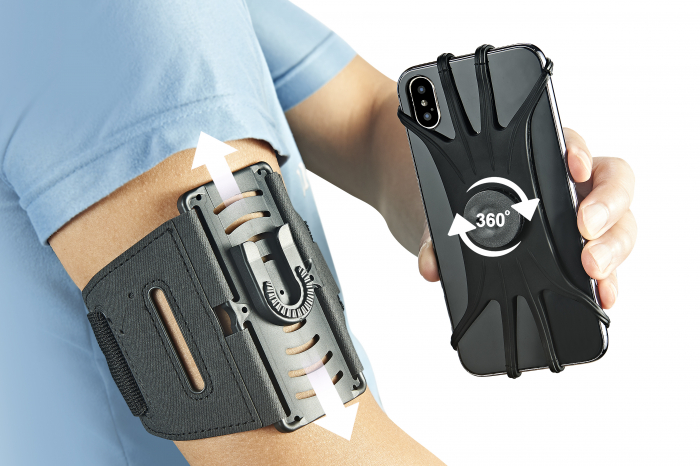 Husa Banderola pentru brat/mana pentru alergat, detasabila, universala, 360° rotire si cu acces usor la ecran, negru [6]