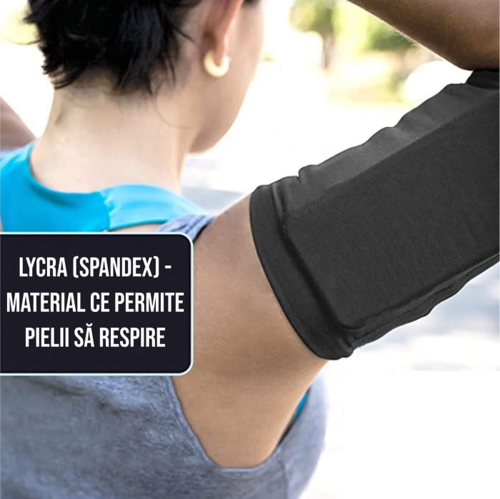 Husa banderola telefon pentru brat/mana alergat, sala, plimbari, yoga, jogging, ideas4comfort, marimi S, M, L, negru [4]
