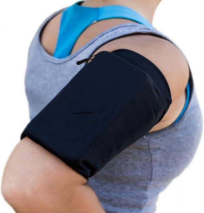 Husa banderola telefon pentru brat/mana alergat, sala, plimbari, yoga, jogging, ideas4comfort, marimi S, M, L, negru [2]