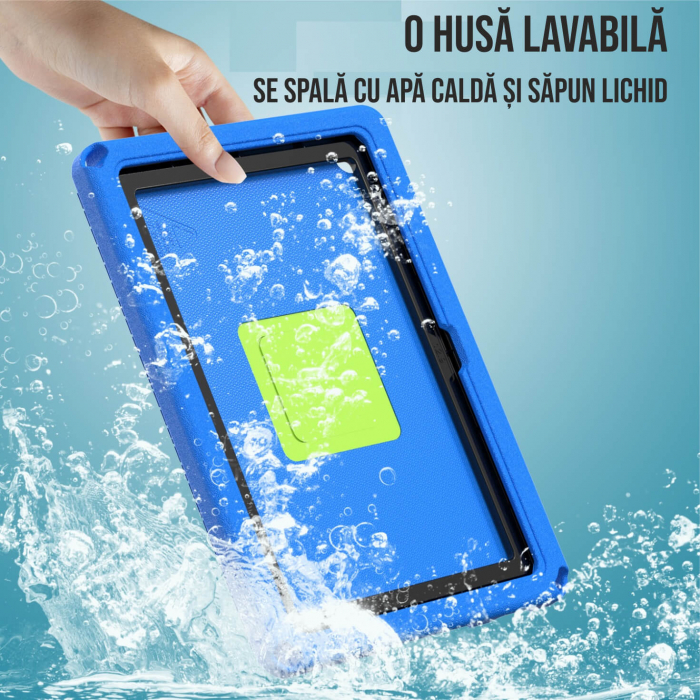 Husa protectie tableta fata/spate pentru copii, compatibila cu Samsung Galaxy TAB A7 Lite 8.7" T220/T225, TAB A 8" T290/295 2019, cu suport-inel, spuma [17]