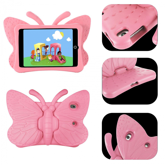 Husa protectie tableta pentru copii, burete, compatibila cu Apple iPad Air 1, iPad Air 2, Apple iPad Pro 9.7", 240x169 mm, acces la toate porturile, Buburuza/ Fluture [9]