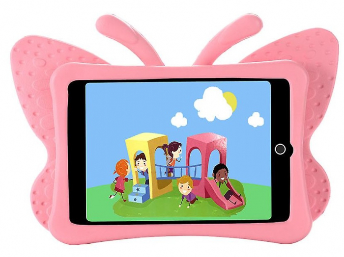 Husa protectie tableta pentru copii, burete, compatibil cu Samsung Tab A T290 (2019) 8" (210 x 127 mm), acces la toate porturile, Ideas4Comfort, Buburuza, Fluture [1]