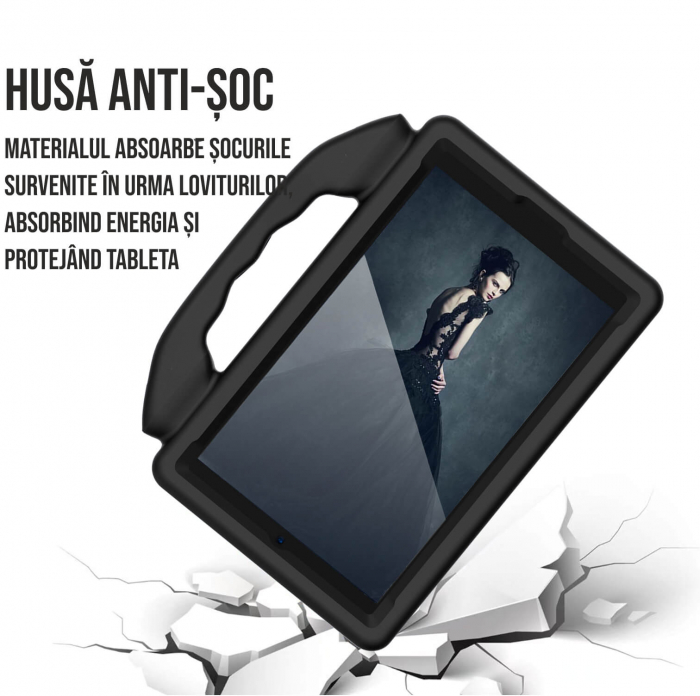 Husa protectie tableta pentru copii compatibila cu Samsung Tab A8 X200 10.5 inch si TAB A7 T500 10.4 inch, Ideas4Comfort, protectie burete antisoc rezistenta la lovituri (4 culori) [3]