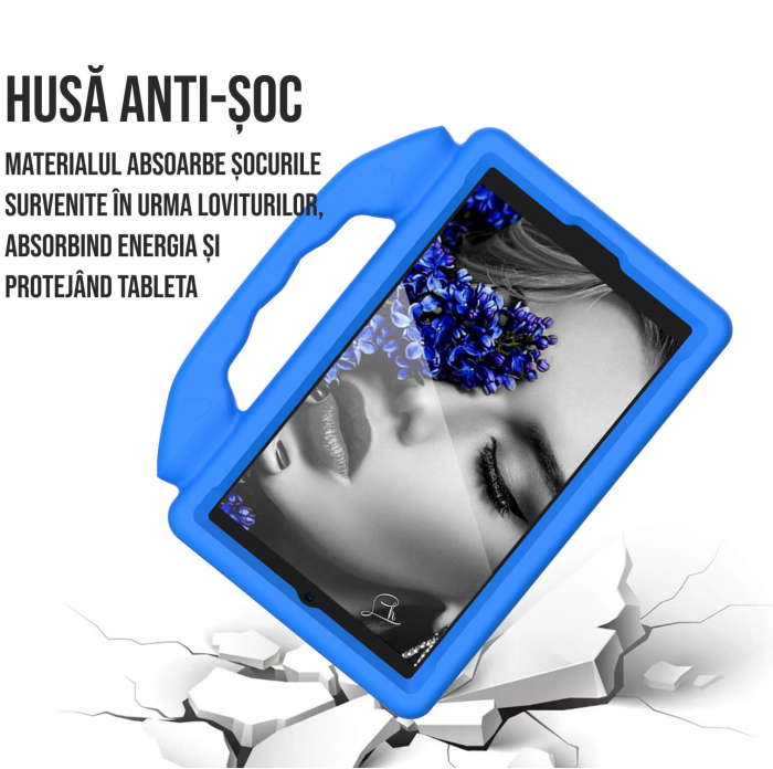 Husa protectie tableta pentru copii compatibila cu Samsung Tab A7 Lite 8.7 inch (T220, T225), Tab A T290, T29 2019 8.0 inch, Ideas4Comfort, protectie silicon antisoc rezistenta la lovituri [3]