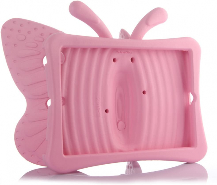 Husa protectie tableta pentru copii, burete, compatibila cu Apple iPad Air 1, iPad Air 2, Apple iPad Pro 9.7", 240x169 mm, acces la toate porturile, Buburuza/ Fluture [6]