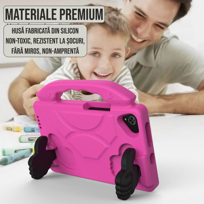 Husa protectie tableta pentru copii compatibila cu Samsung Tab A7 Lite 8.7 inch (T220, T225), Tab A T290, T29 2019 8.0 inch, Ideas4Comfort, protectie silicon antisoc rezistenta la lovituri [8]