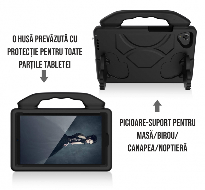 Husa protectie tableta pentru copii compatibila cu Samsung Tab A8 X200 10.5 inch si TAB A7 T500 10.4 inch, Ideas4Comfort, protectie burete antisoc rezistenta la lovituri (4 culori) [5]