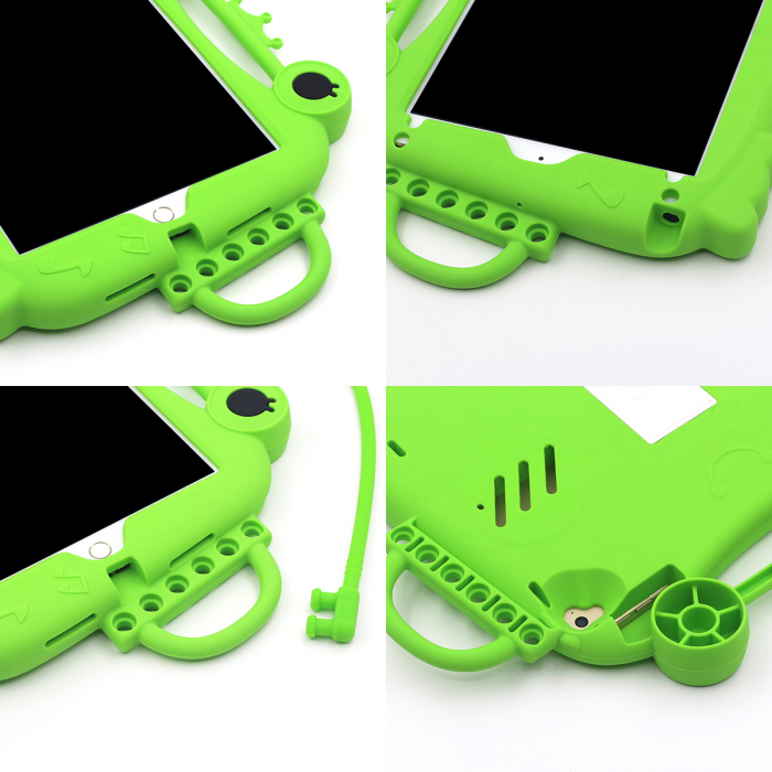 Husa protectie tableta pentru copii, silicon, 7.9"-8.3" compatibila cu iPad mini1, iPad mini2, iPad mini3, iPad mini4, iPad mini 5, protectie antisoc rezistenta la lovituri, acces la toate porturile [8]